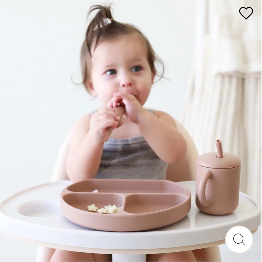Caden Lane | Kids Silicone Suction Plate | Gender Neutral | Mauve/Taupe | NWT - Picture 5 of 5